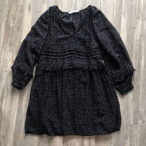 Zara Babydoll Ruffle Floral Sheer Dress, Small
